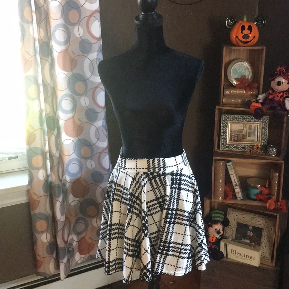 White plaid skirt